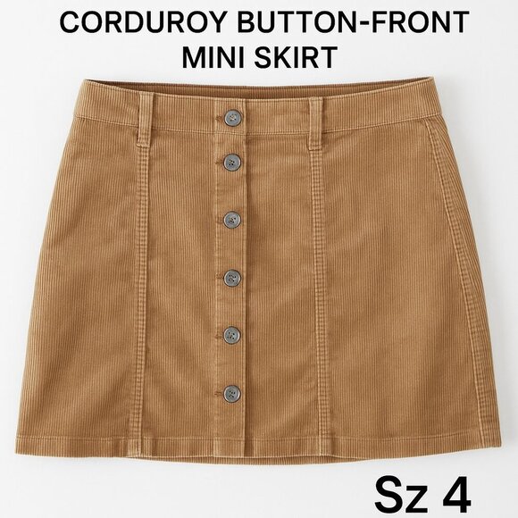 American Eagle Outfitters Dresses & Skirts - American Eagle Corduroy Button-Front Mini Skirt Sz 4